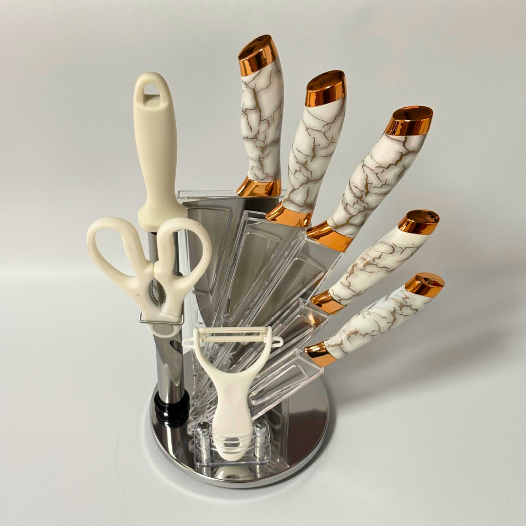 Set de cuchillos en base giratoria