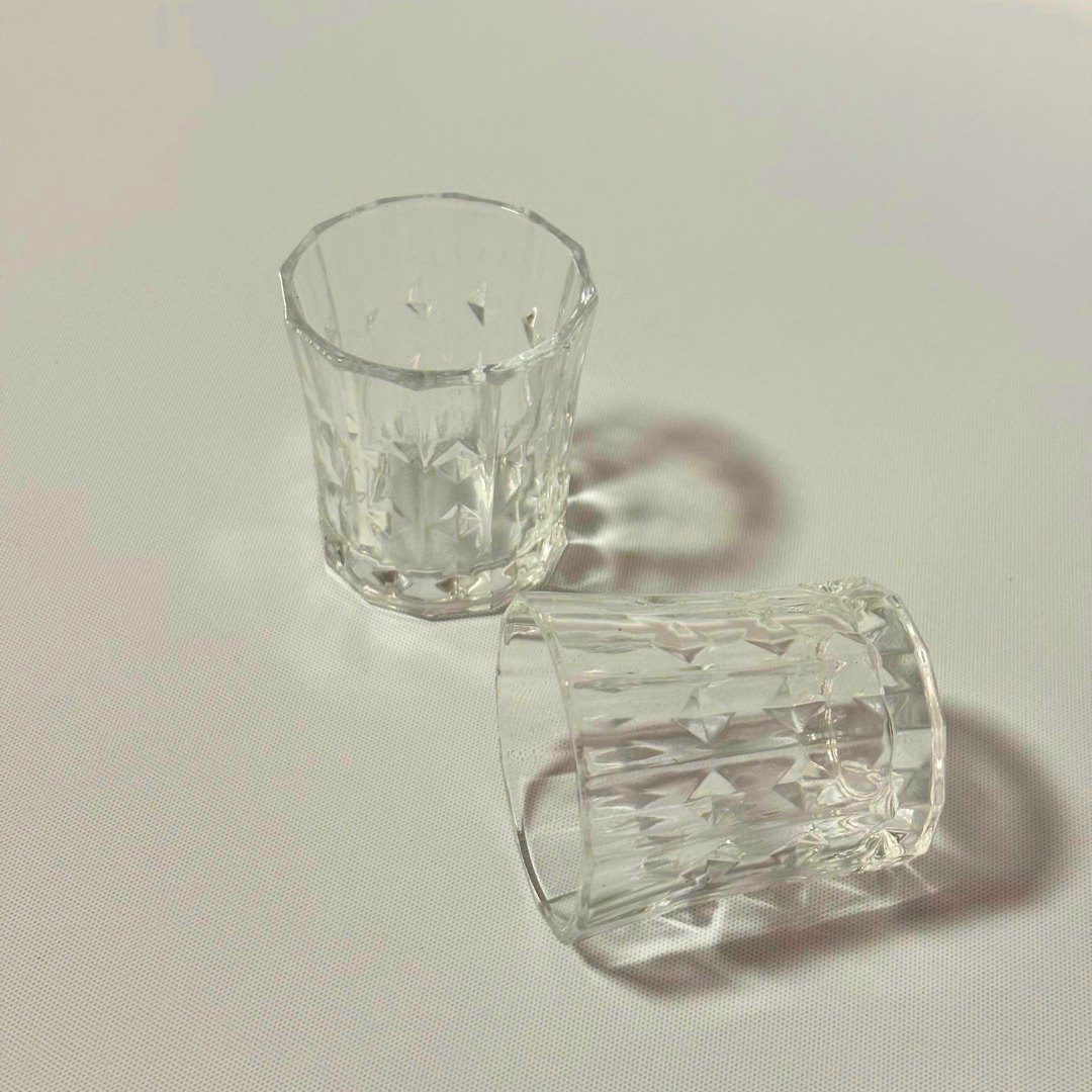 Set de shoteros en vidrio labrado