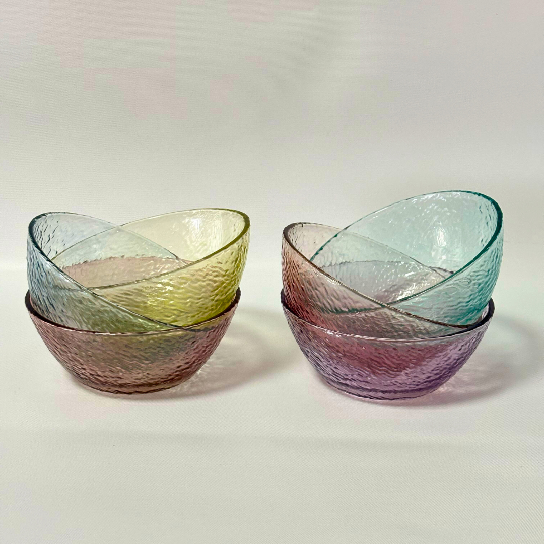 Bowls de vidrio labrado de colores