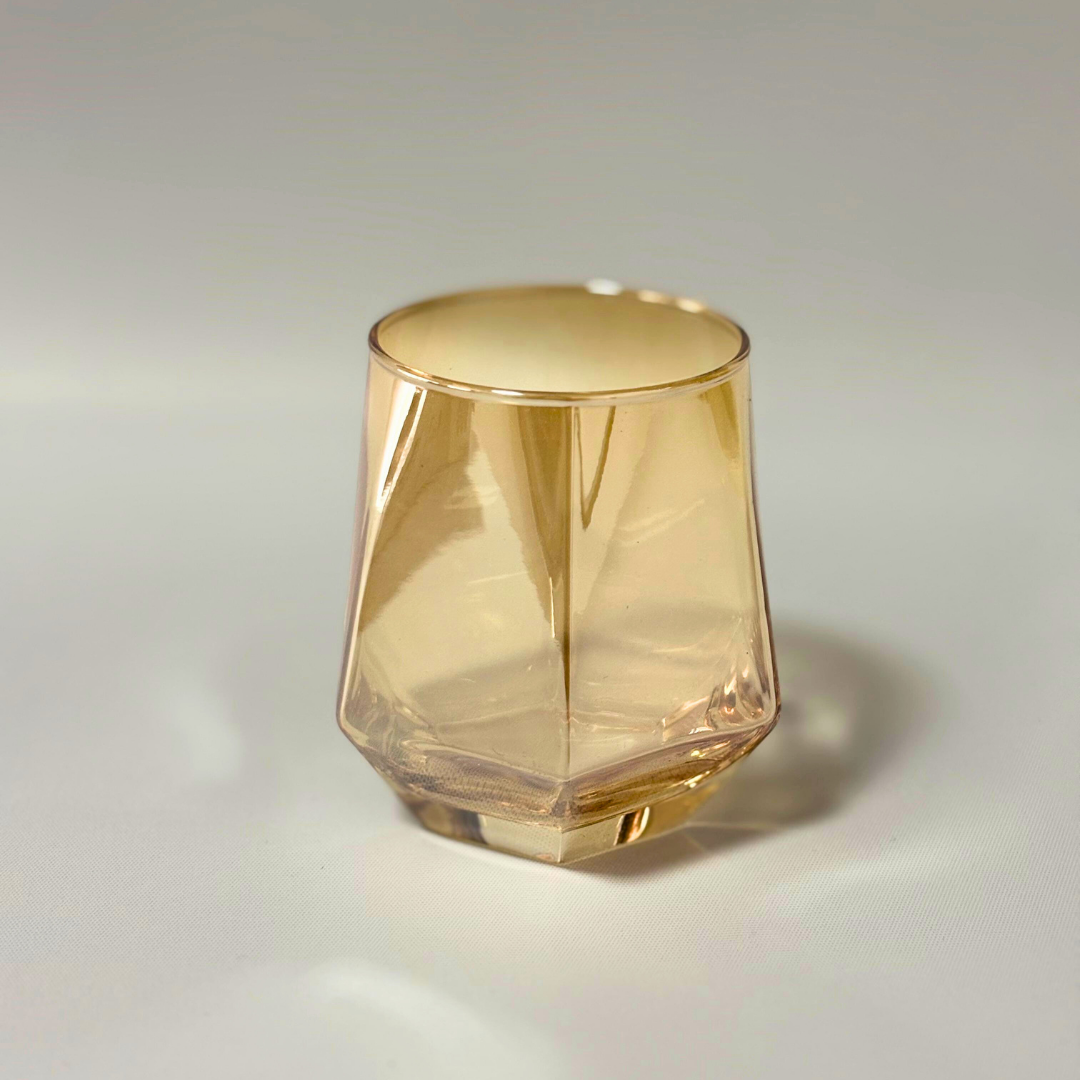 Set de 6 vasos octagonales ámbar