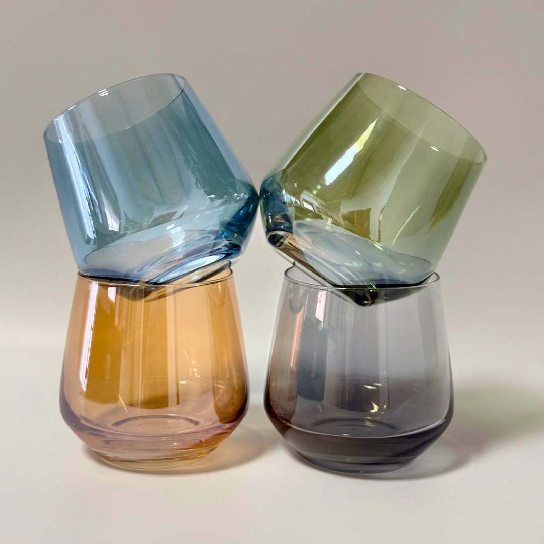 Set de 4 vasos de vidrio