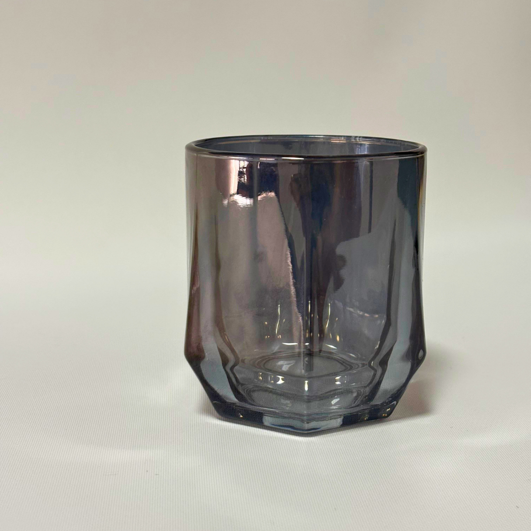 Set vasos octagonales negros