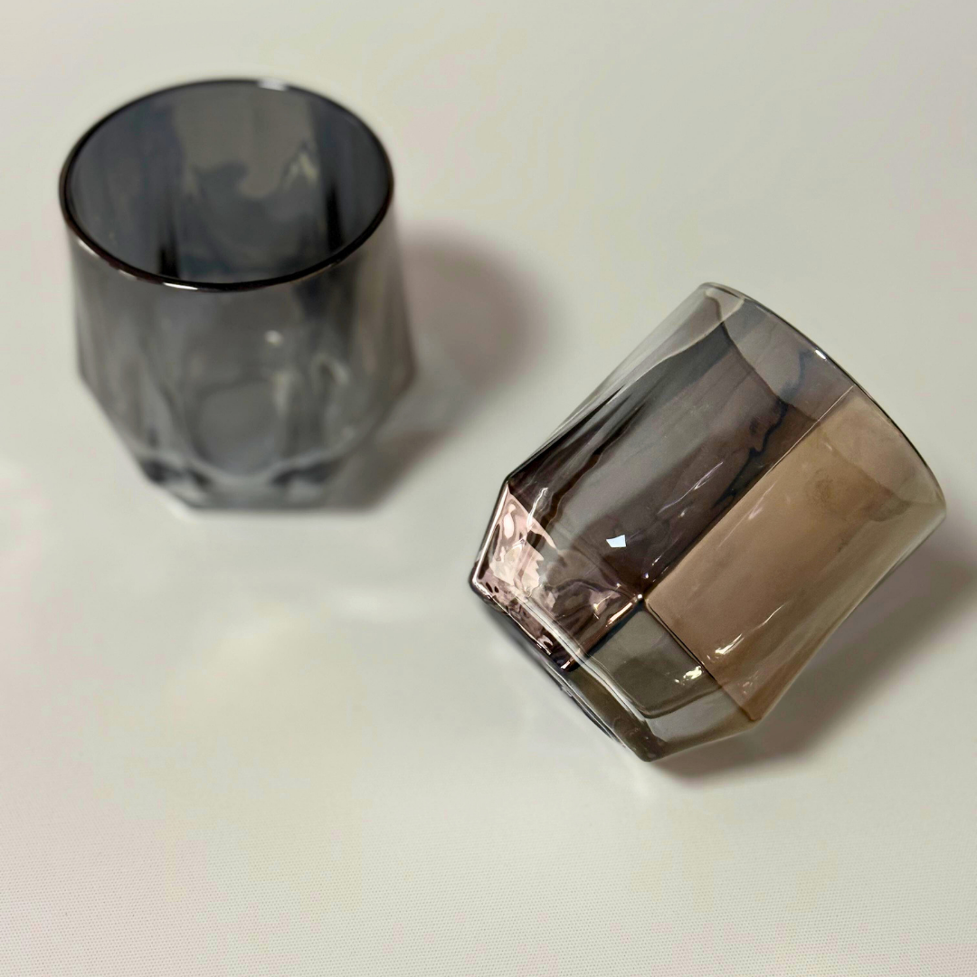 Set vasos octagonales negros