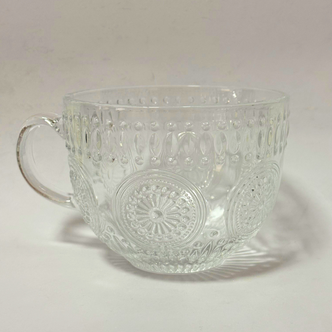 Set de tazas en vidrio labrado