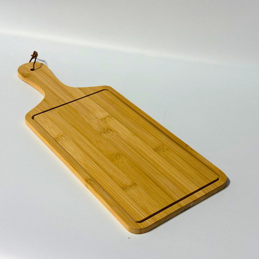 Tabla para pizza rectangular de bambú