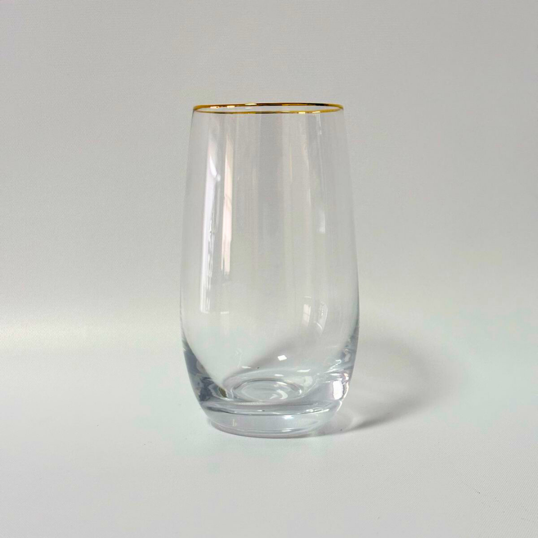 Set de vasos medianos orilla dorada