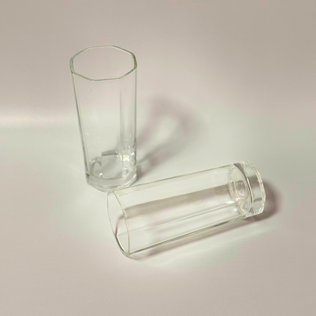 Set de vasos de vidrio octagonales