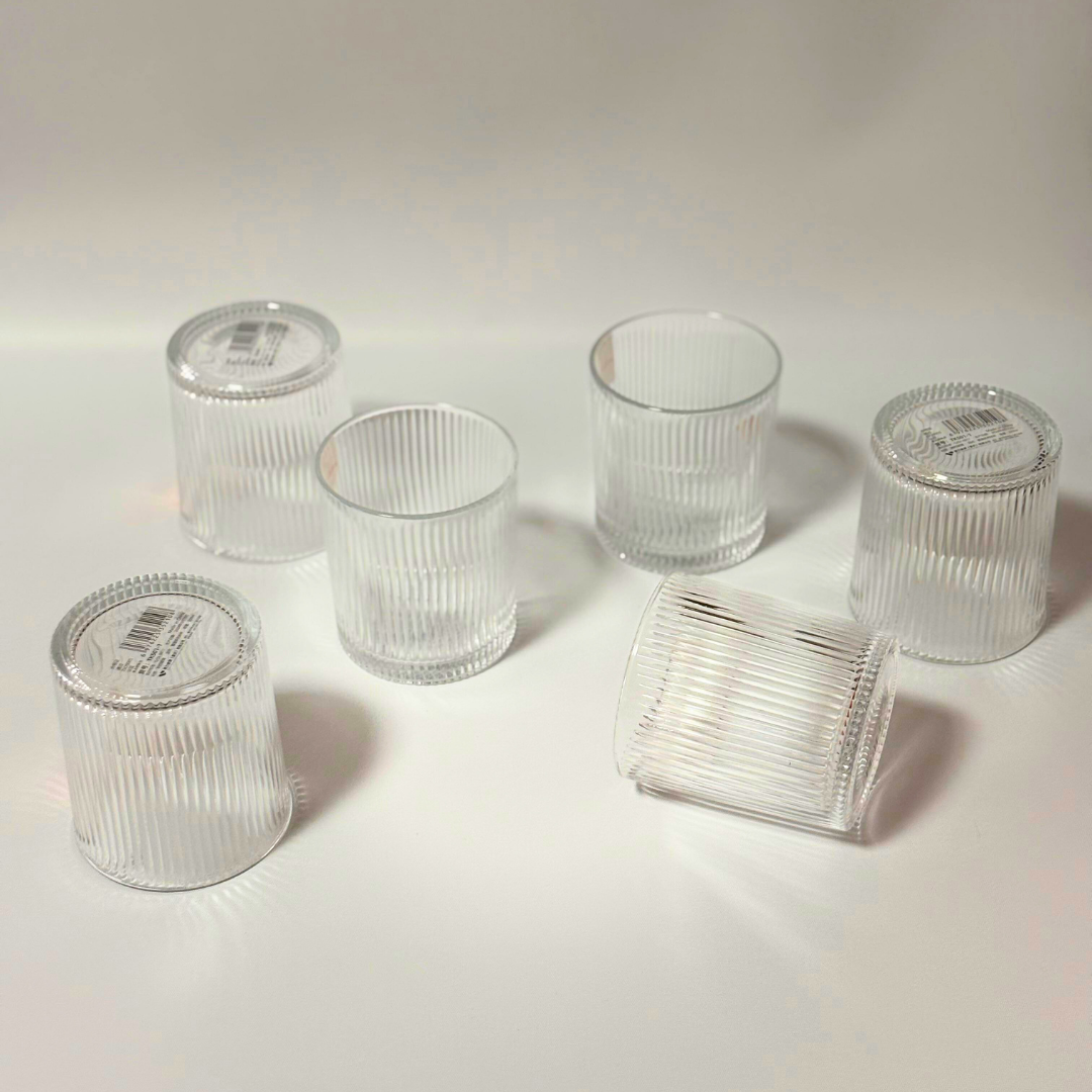 Set de vasos acanalados