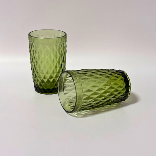 Set vasos labrados tintados piña