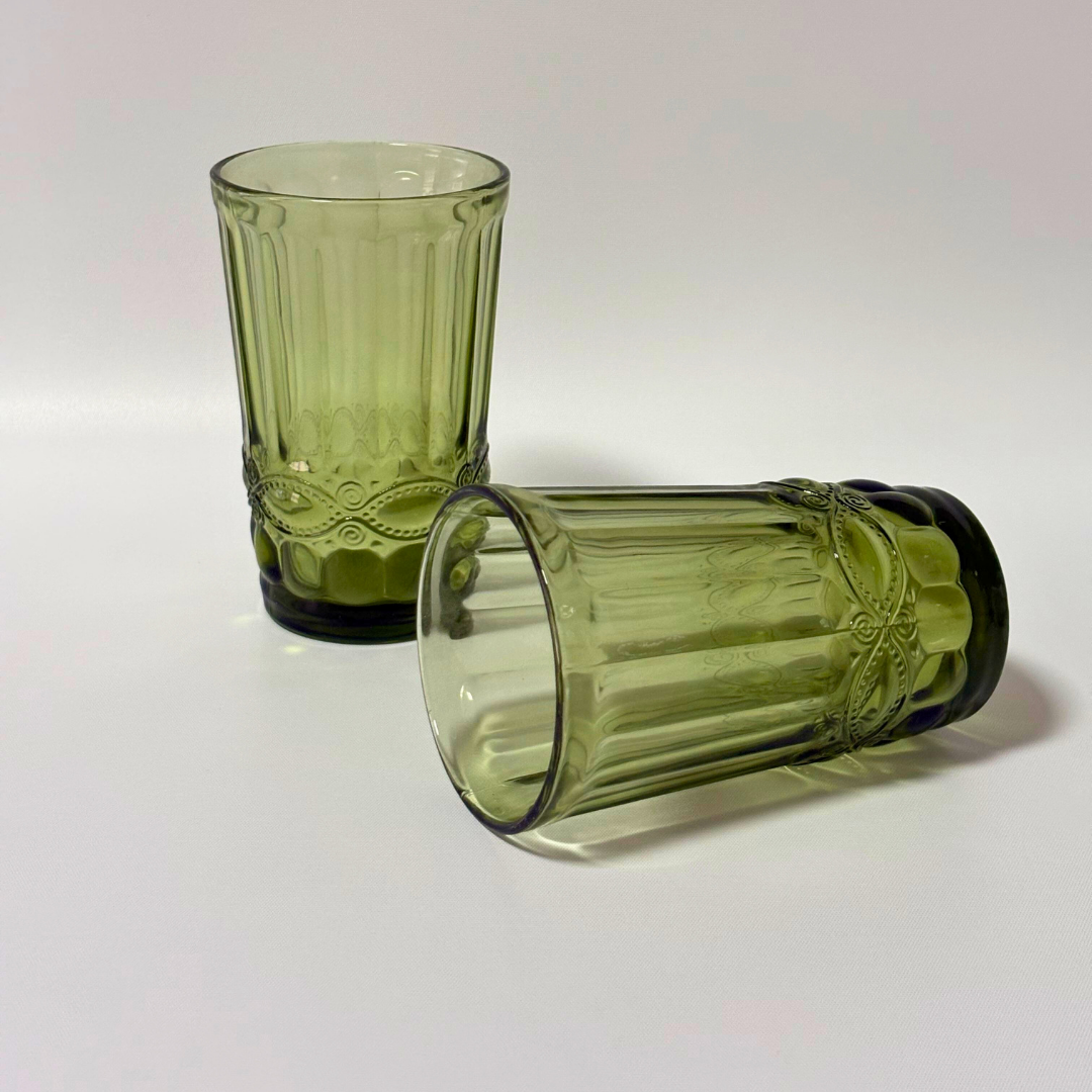 Vasos labrados tintados antifaz