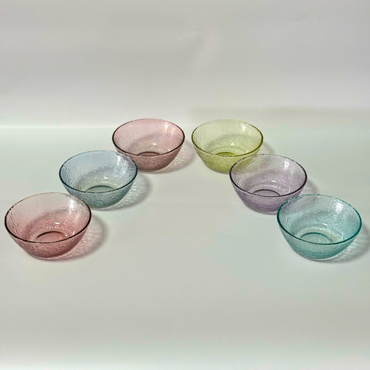 Bowls de vidrio labrado de colores