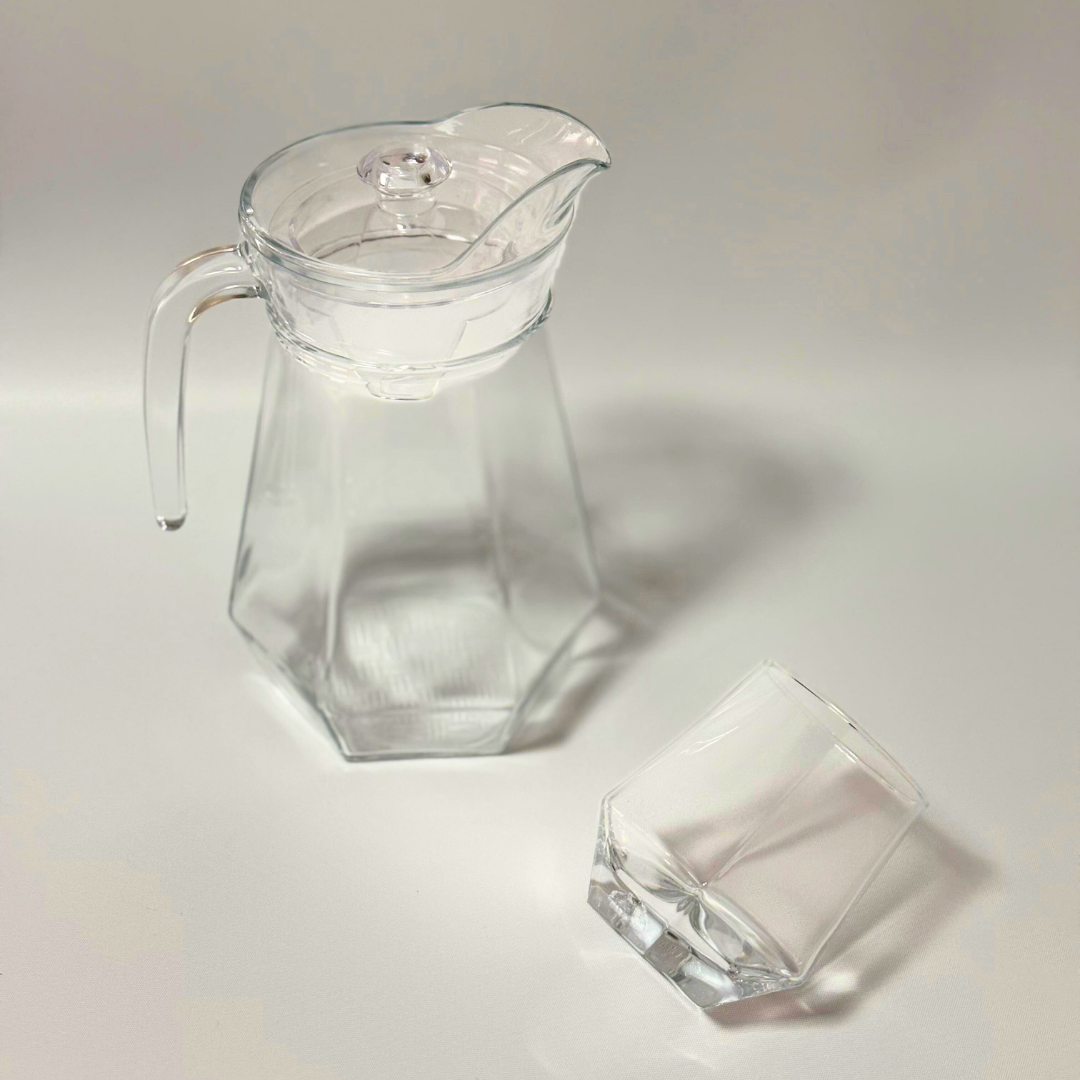 Set pichel octagonal + 4 vasos