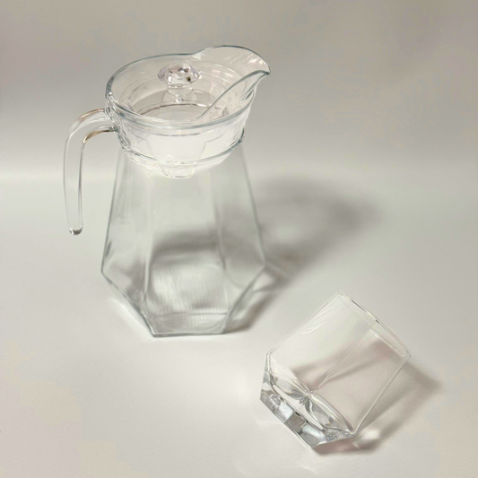 Set pichel octagonal + 4 vasos