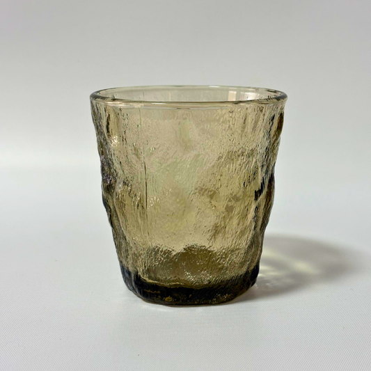 Set vasos de vidrio café texturizados
