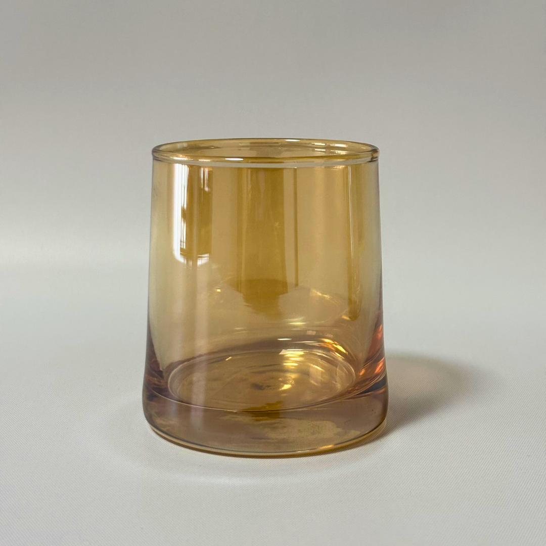 Set de vasos de vidrio ámbar