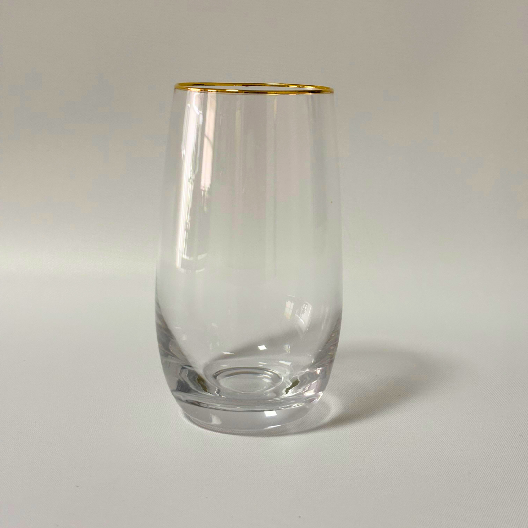 Set de vasos medianos orilla dorada