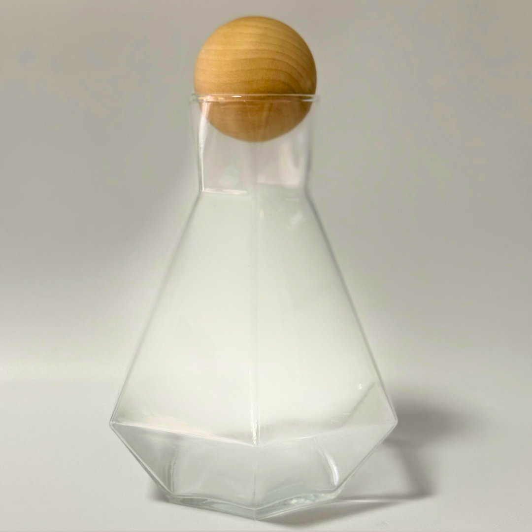 Pichel de vidrio octagonal + 4 vasos