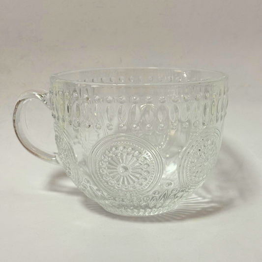 Set de tazas en vidrio labrado