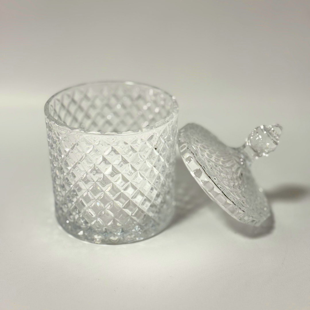 Azucarera de vidrio labrado diamante