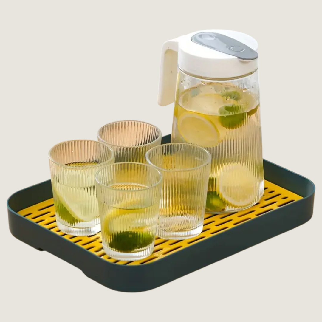 Set Pichel + 4 Vasos Lineas